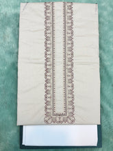 AL-KABIR Pakistani Style Kashmiri Work Cream Full Kurta Pyjama - DN05