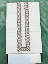 AL-KABIR Pakistani Style Kashmiri Work Off White Full Kurta Pyjama - DN05