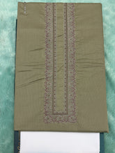 AL-KABIR Pakistani Style Kashmiri Work Olive Green Full Kurta Pyjama - DN05