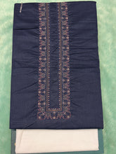 AL-KABIR Pakistani Style Kashmiri Work Navy Blue Full Kurta Pyjama - DN05