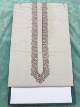 AL-KABIR Pakistani Style Kashmiri Work Cream Full Kurta Pyjama - DN01