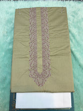 AL-KABIR Pakistani Style Kashmiri Work Basic Green Full Kurta Pyjama - DN02