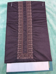 AL-KABIR Pakistani Style Kashmiri Work Wine Full Kurta Pyjama - DN04