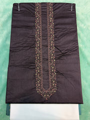 AL-KABIR Pakistani Style Kashmiri Work Wine Full Kurta Pyjama - DN03