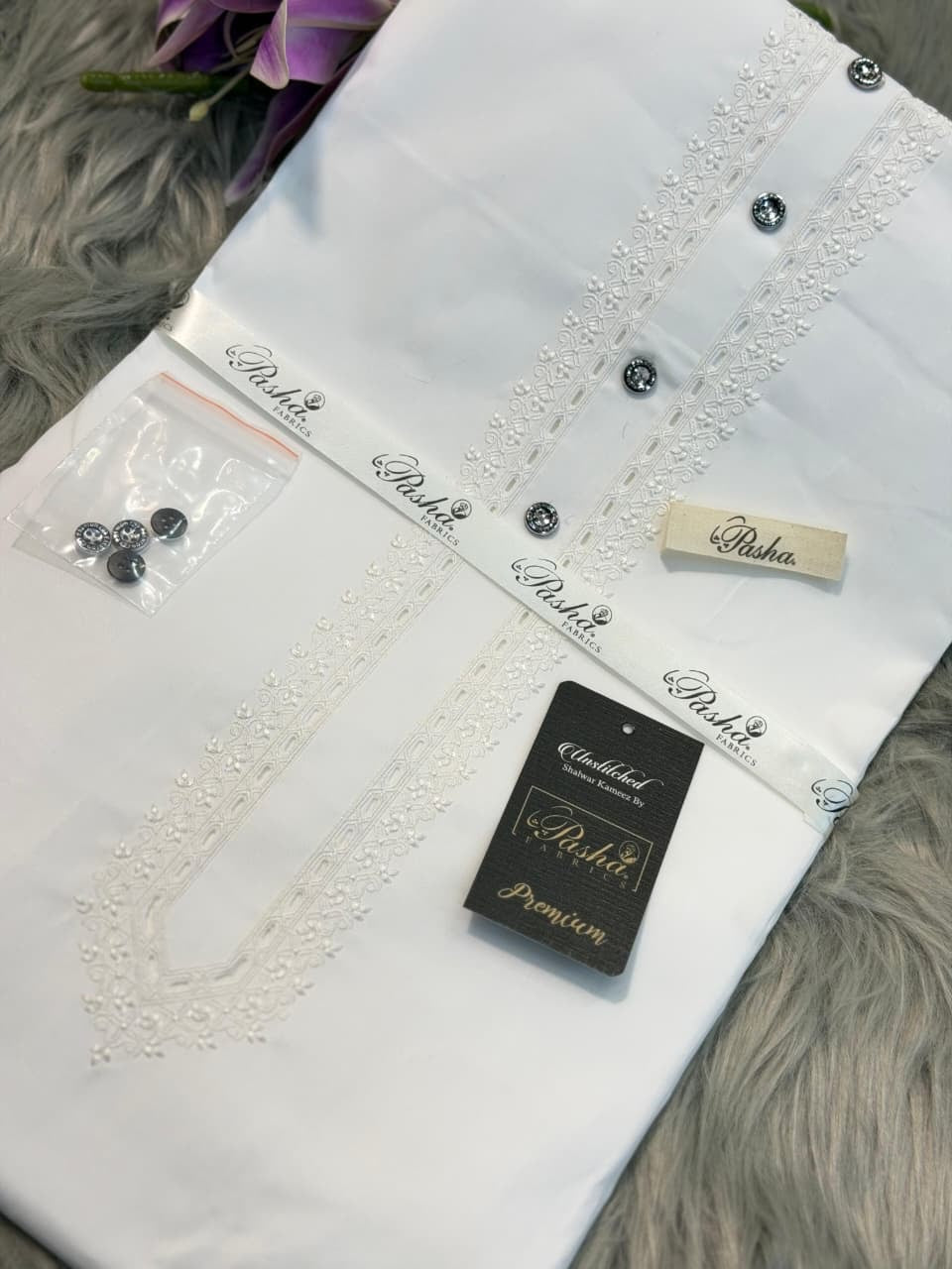 Original Pasha White on White Embroidery D005