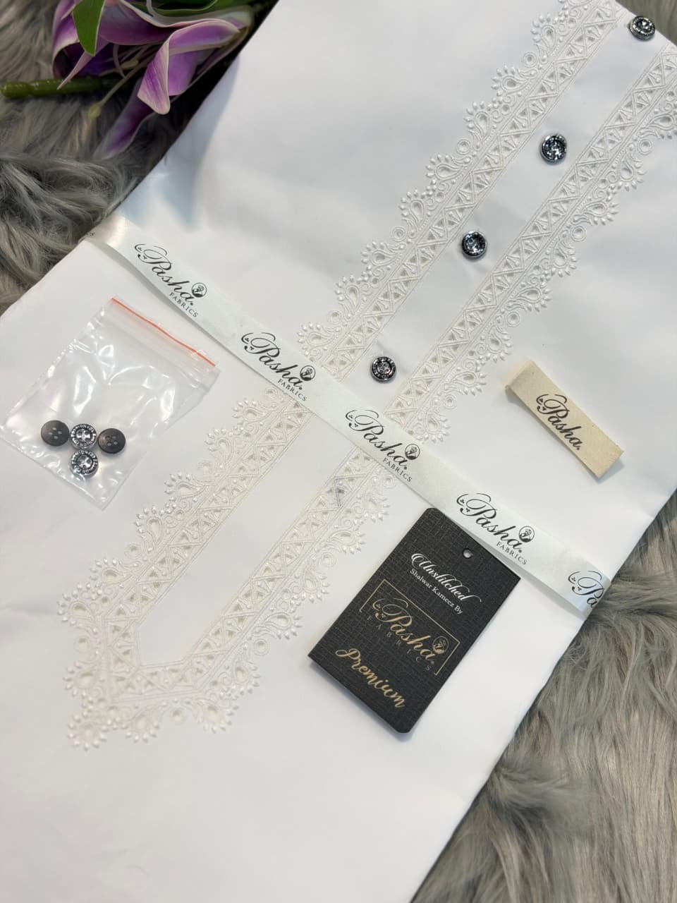 Original Pasha White on White Embroidery D003