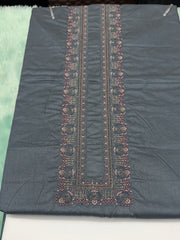 AL-KABIR Pakistani Style Kashmiri Work Blue Grey Full Kurta Pyjama - DN05