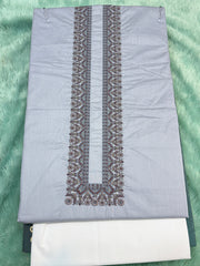 AL-KABIR Pakistani Style Kashmiri Work Light Sky Blue Full Kurta Pyjama - DN04