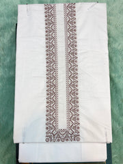 AL-KABIR Pakistani Style Kashmiri Work Off White Full Kurta Pyjama - DN04