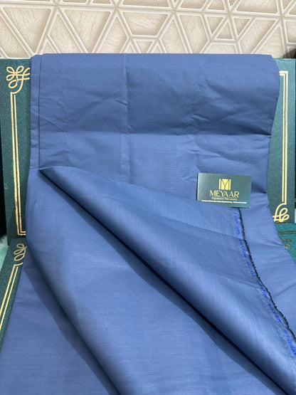 Dusky Blue Silver Storm Paasha Pure Cotton Fabric By MEYAAR